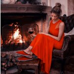 Felt slippers red 42 EU / 8 UK