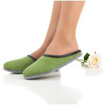 Felt slippers green 39 EU / 6 UK