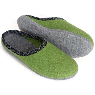 Felt slippers green 45 EU / 11 UK