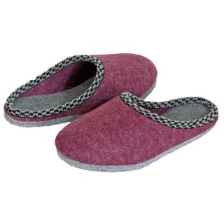 Felt slippers felt sole - berry