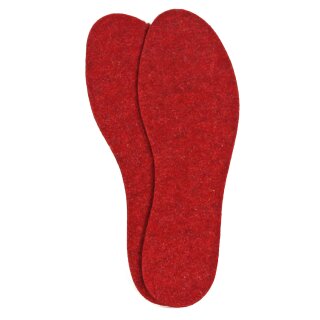 Insoles from felt - red