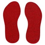 Insoles from felt - red