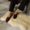 Mens / womens felt slippers red 3,5 UK