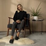 Wollfilzpantoffel Filzsohle - Anthrazit antracite 8 UK