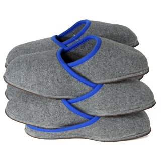 Überpantoffel Filzsohle - Blau 5 Paar im Set