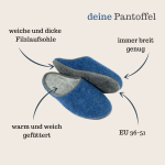 Herren/Damen Filzpantoffel Rot 43