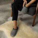Filzclogs mit Fu&szlig;bett - Grau