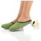 Felt slippers green - rubber sole 40/41 EU / 7 UK